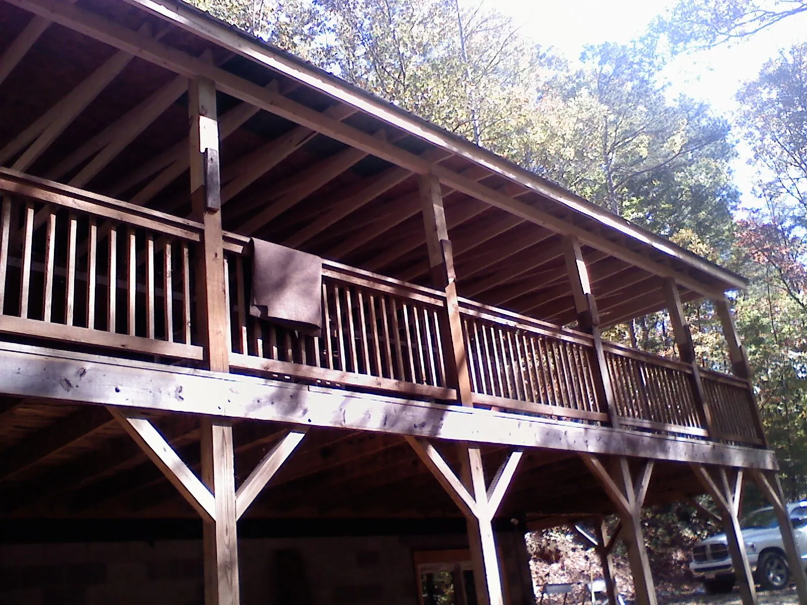 Timber framing under a new elevated porch and deck — Roof Leak Repair in Laurys Station by Roofing Brothers